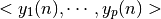 <y_{1}(n), \cdots, y_{p}(n)>